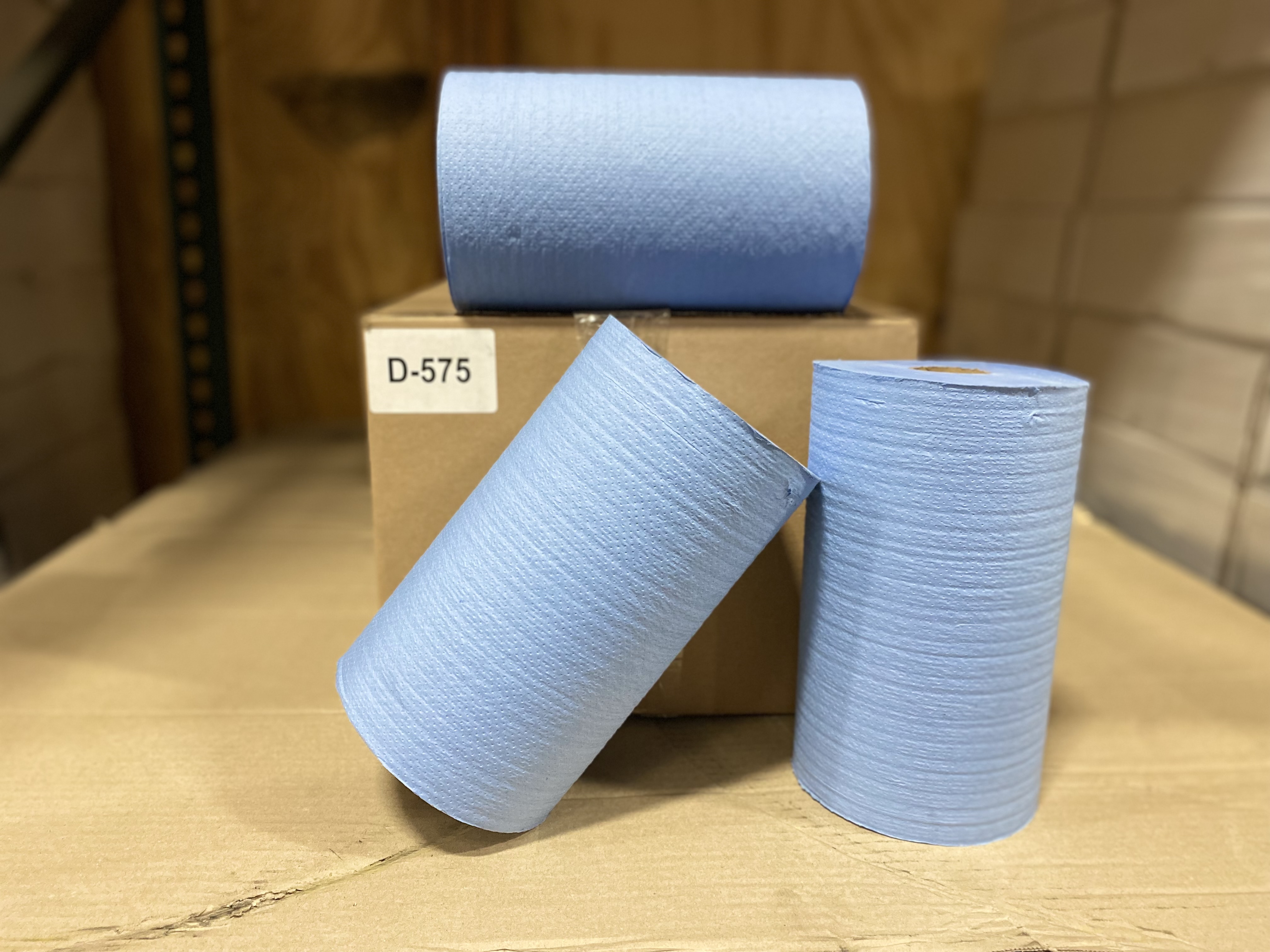 Blue Embossed Scrim Rag on a Roll - Disposable Wipers